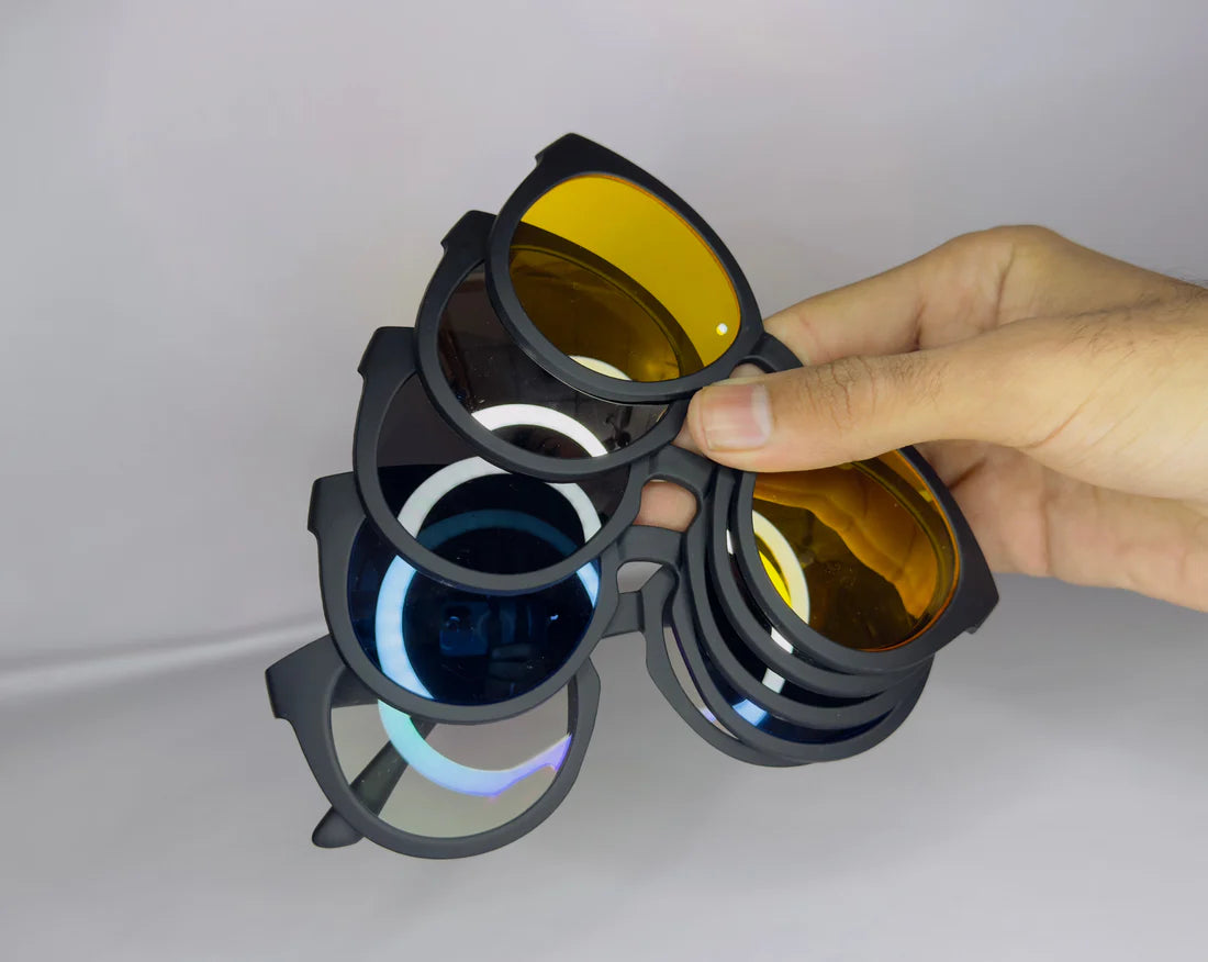 5 In 1 Sunglasses Set UV400 Polarized Magnetic Clip